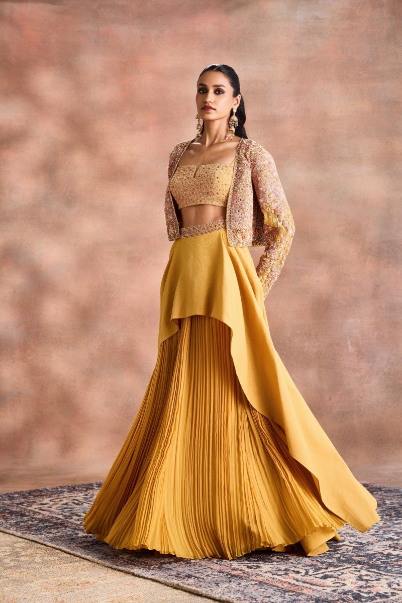 Cropped Jacket with Skirt set