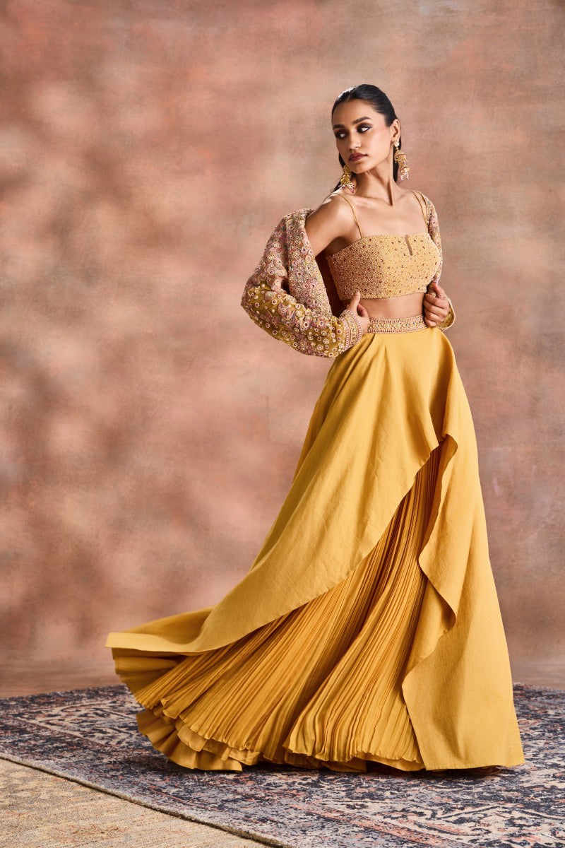 Cropped Jacket with Skirt set