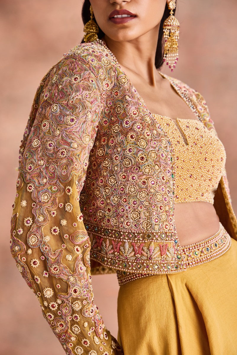 Cropped Jacket with Skirt set