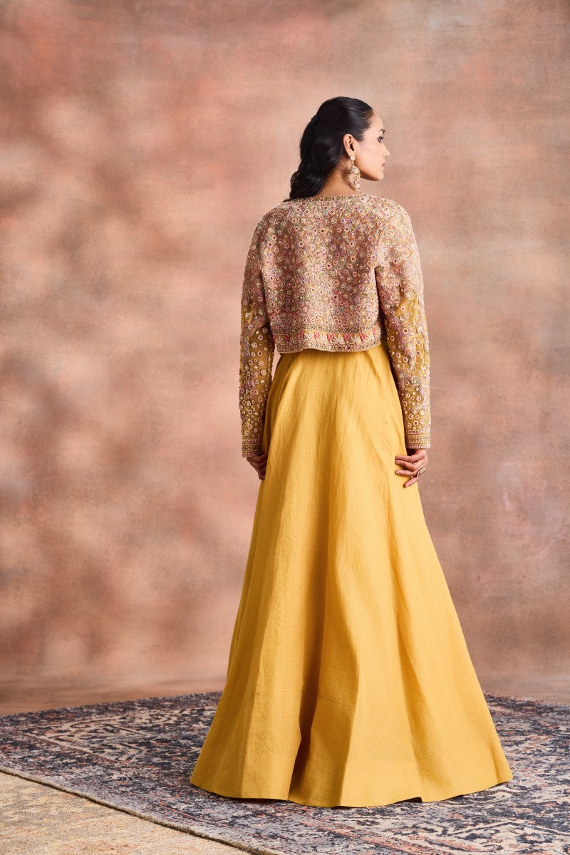 Cropped Jacket with Skirt set