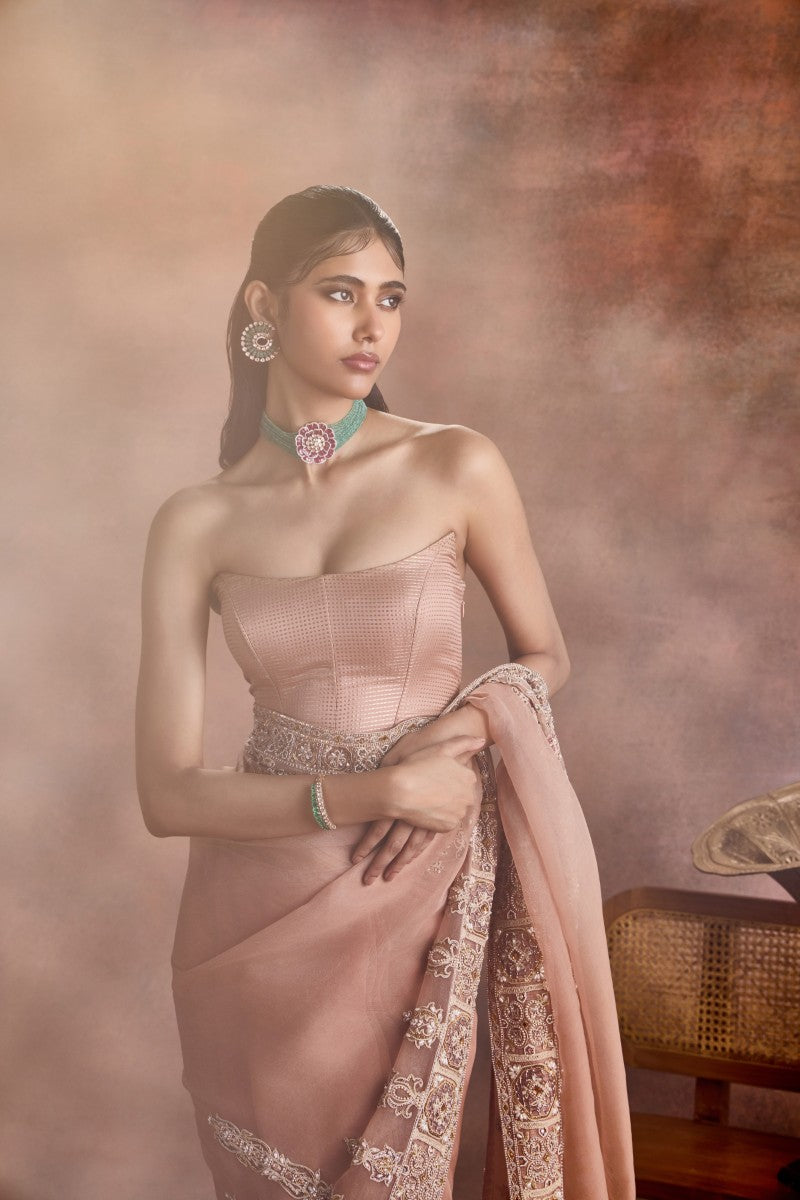 Corseted Sheer Saree