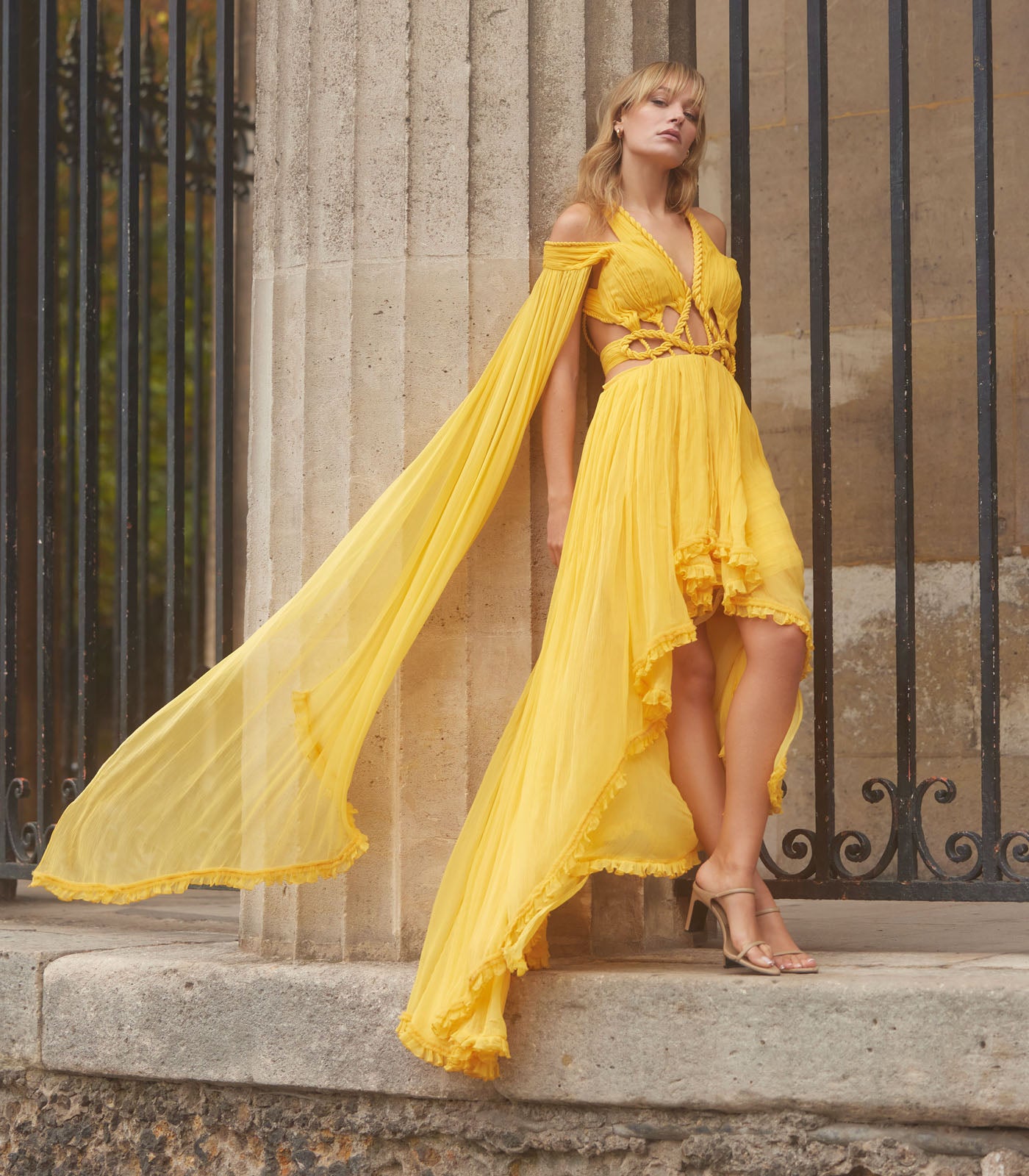 Off Shoulder High Low Dress