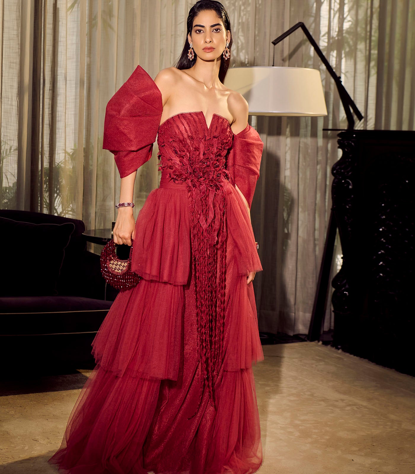 Strapless Layerd Gown