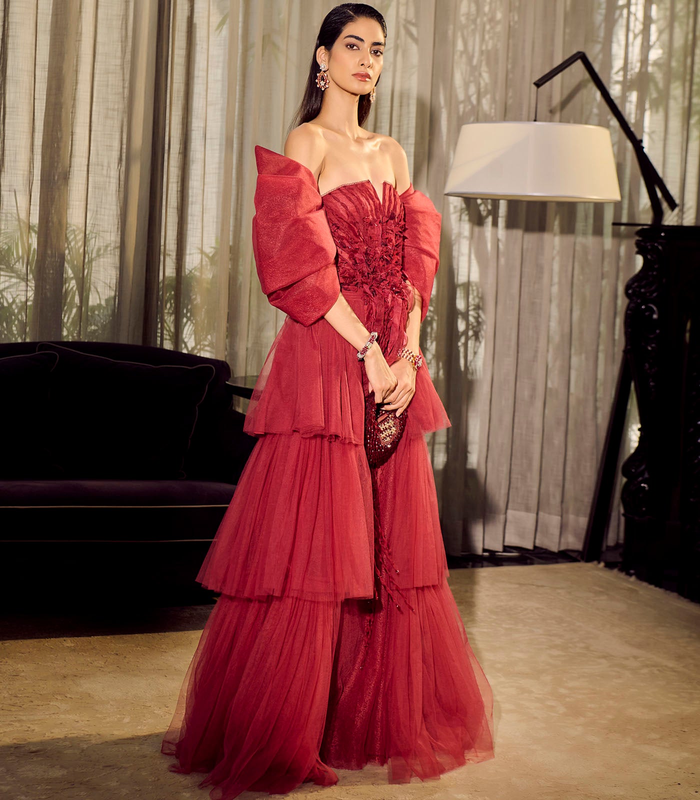 Strapless Layerd Gown