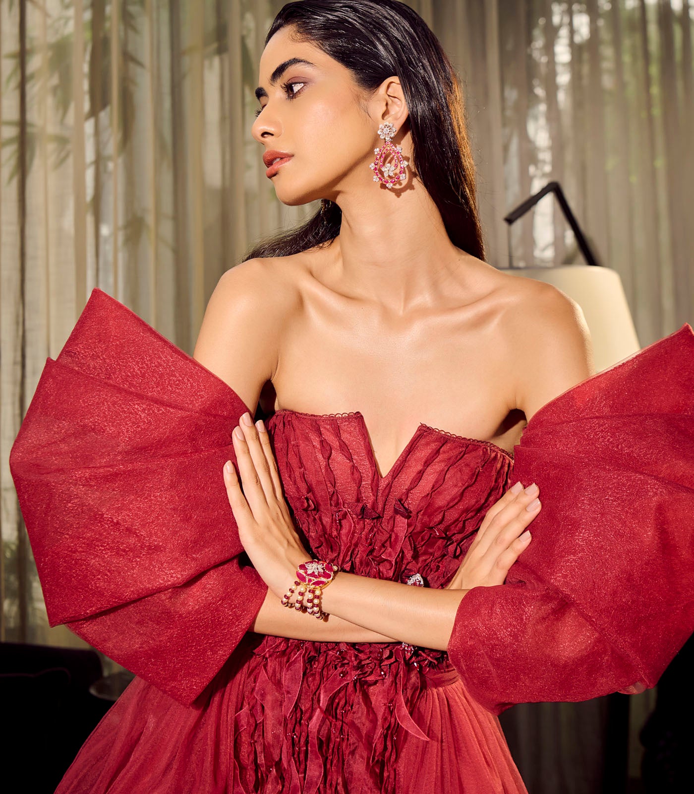 Strapless Layerd Gown