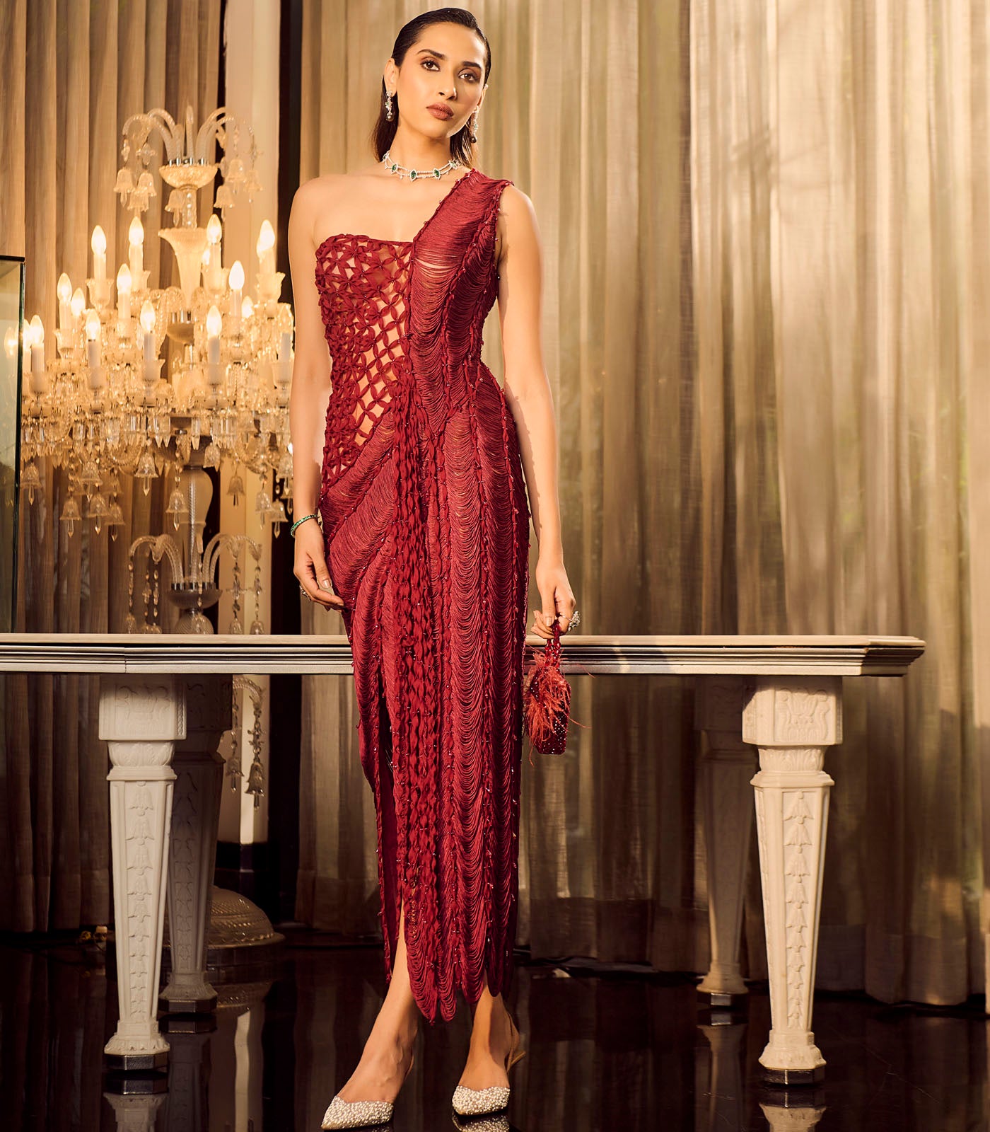 One Shoulder Fringe Dress