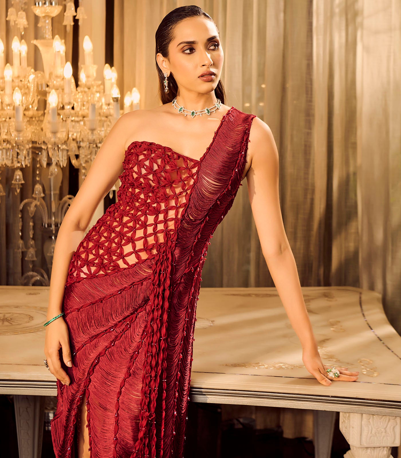 One Shoulder Fringe Dress