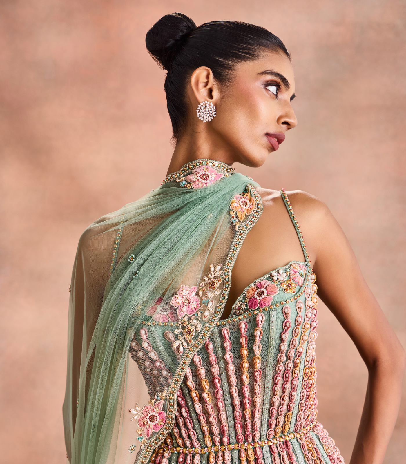Pastel Corset Lehnga Set