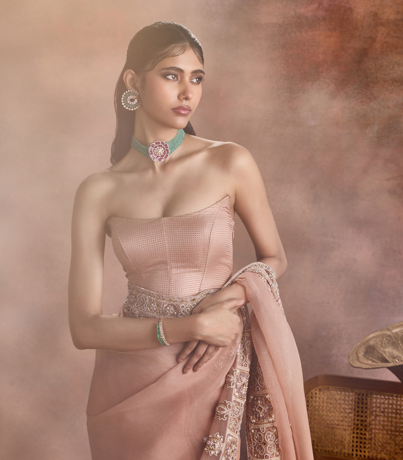 Corseted Sheer Saree
