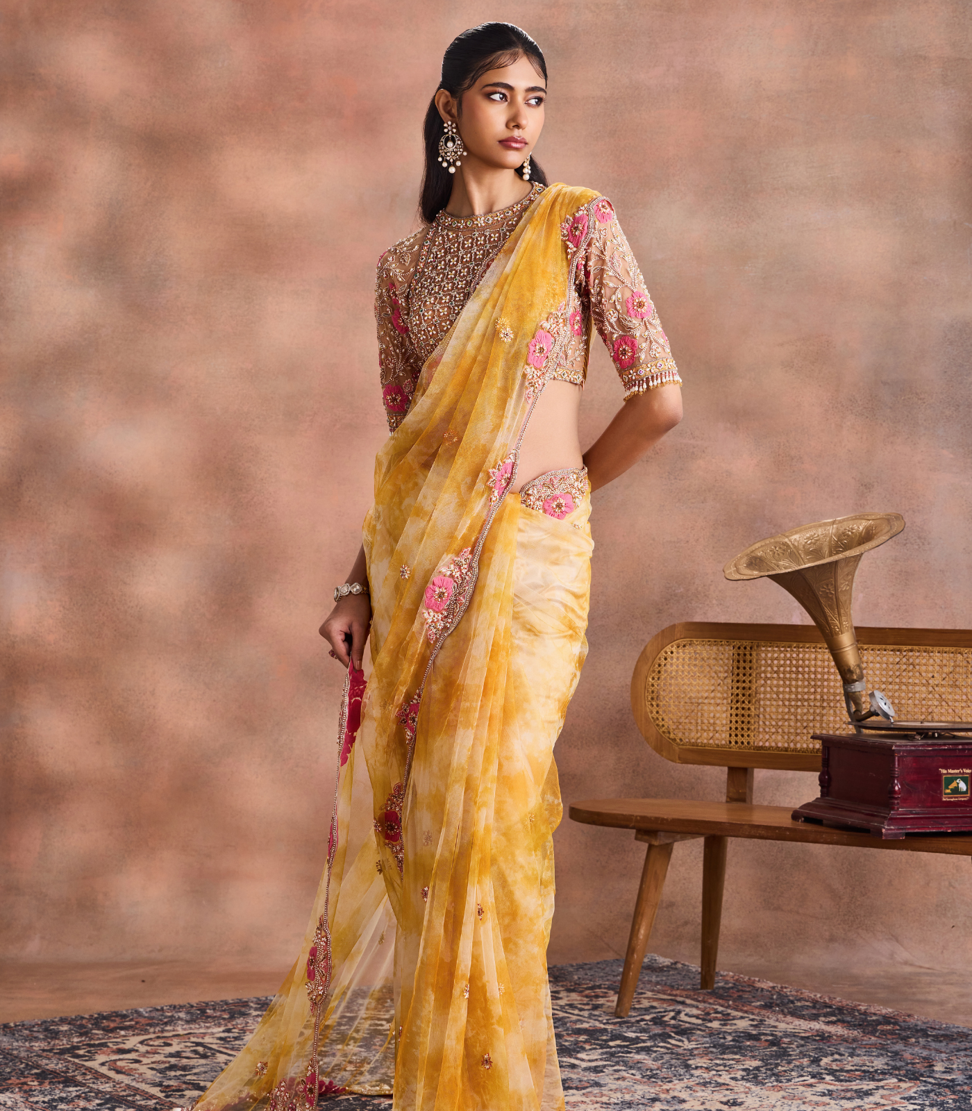 Tie and Dye Saree Set