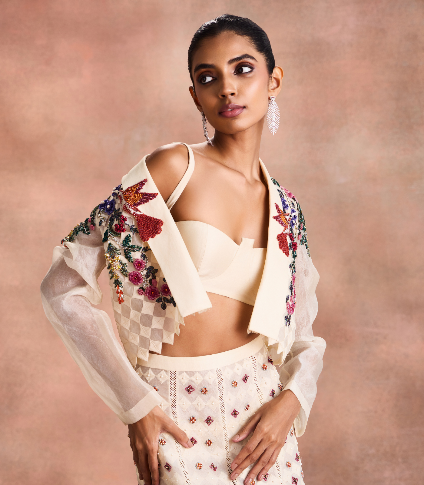 Cropped Jacket Skirt set