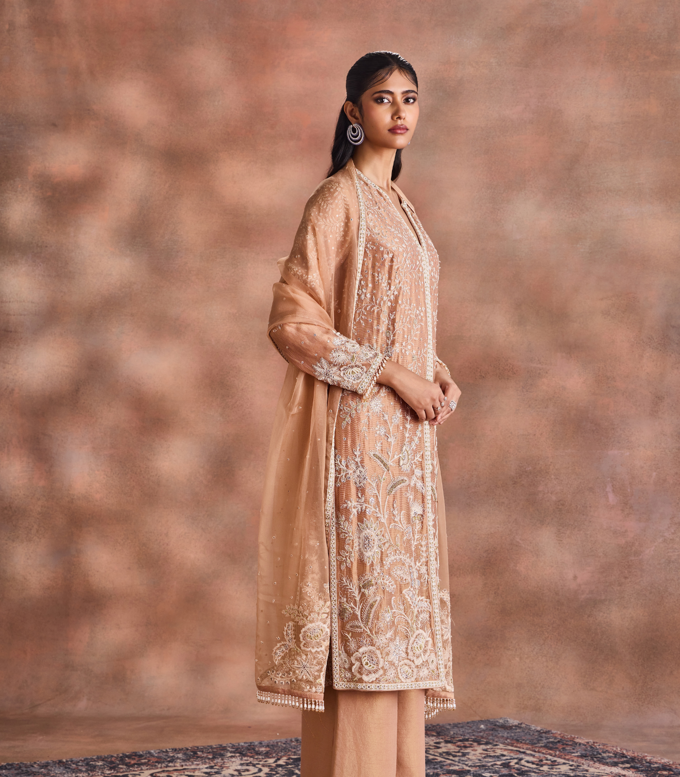 Tonal Embroidered Kurta Set