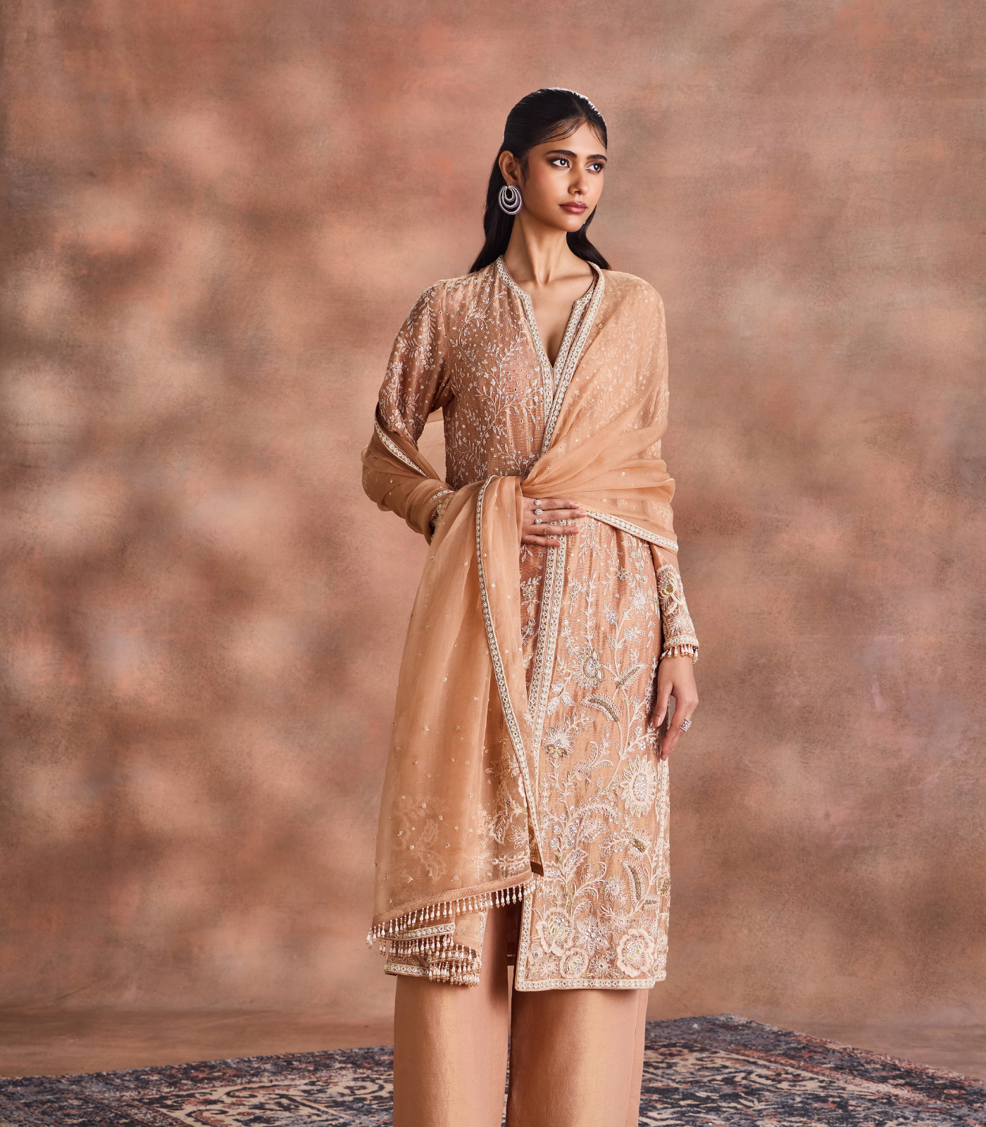 Tonal Embroidered Kurta Set