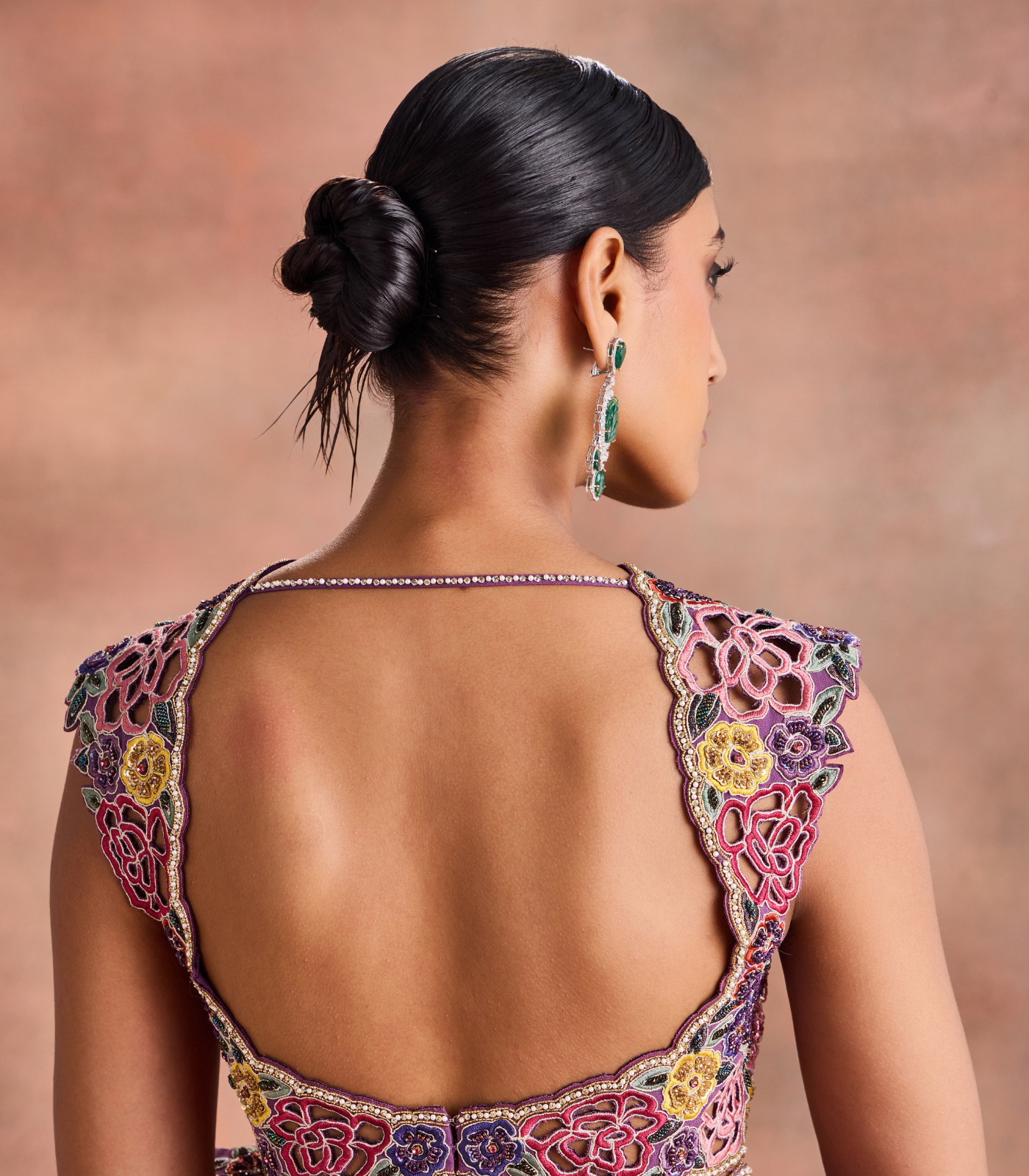Cutwork Floral Saree Set