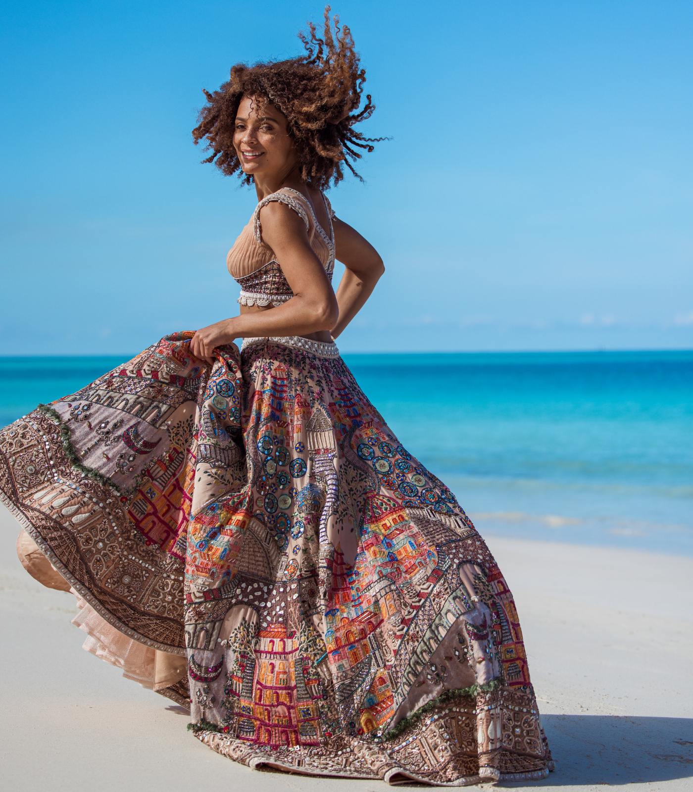 Embroidered Motif Lehenga
