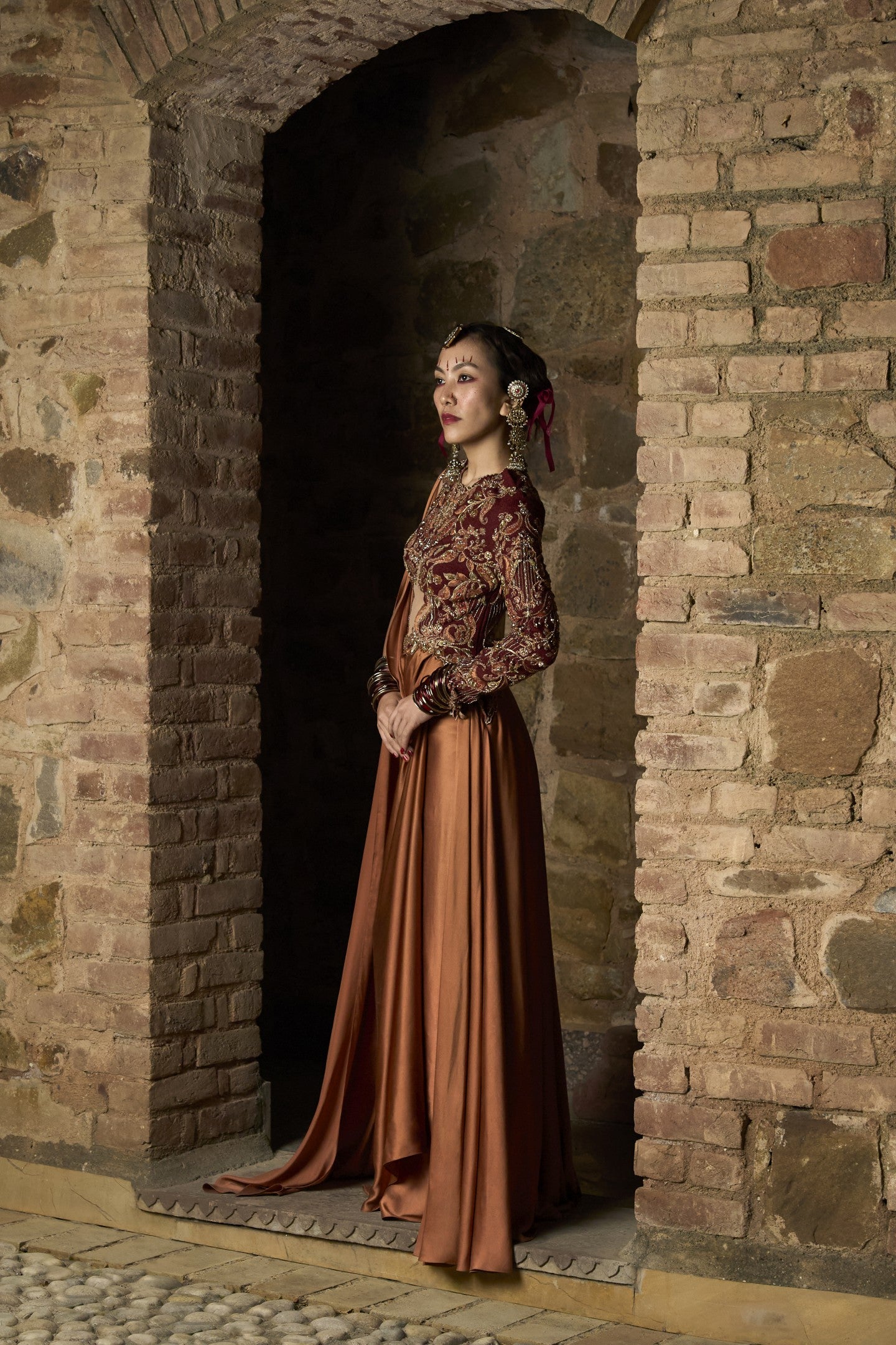 Fluid Drape Sari Gown