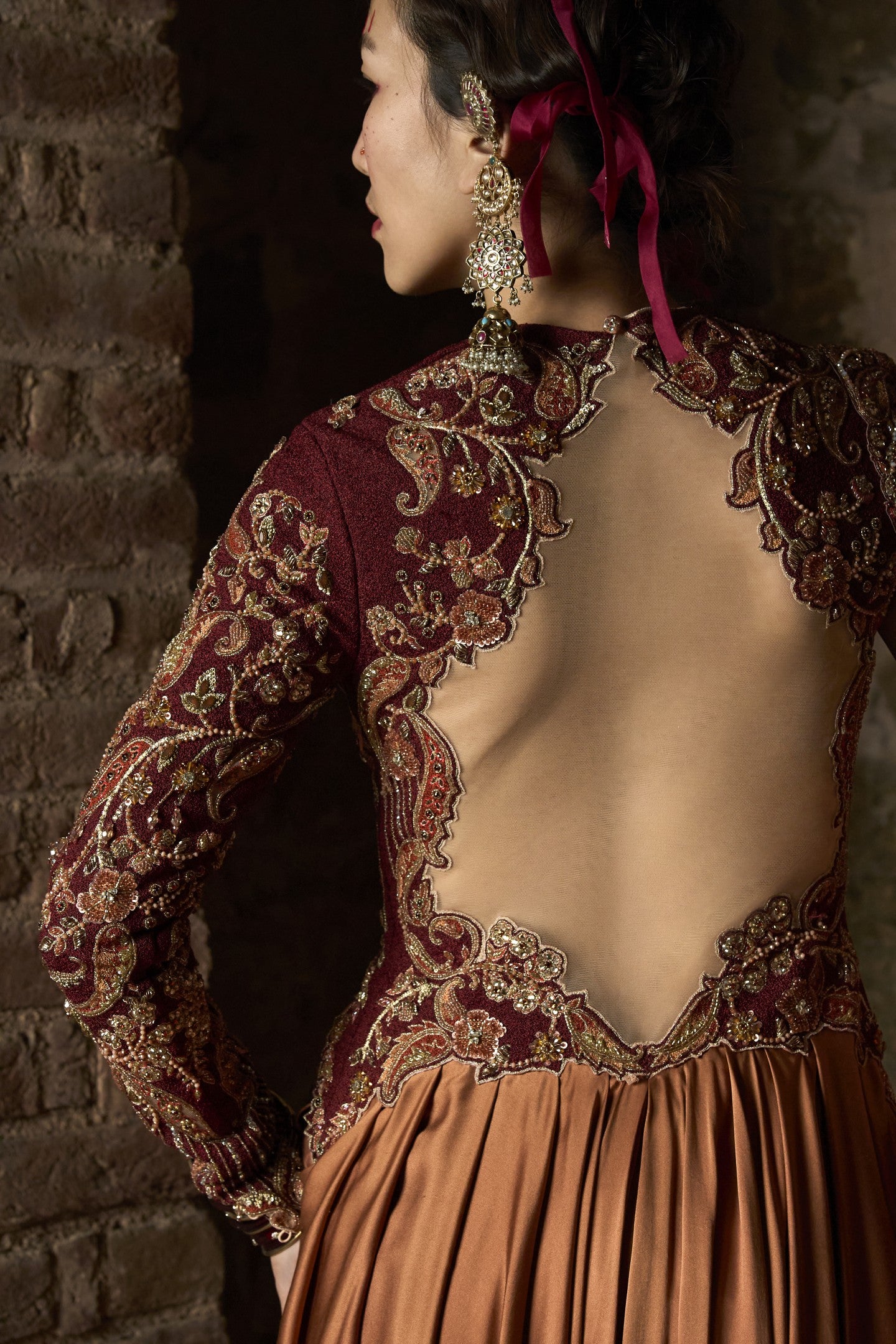 Fluid Drape Sari Gown