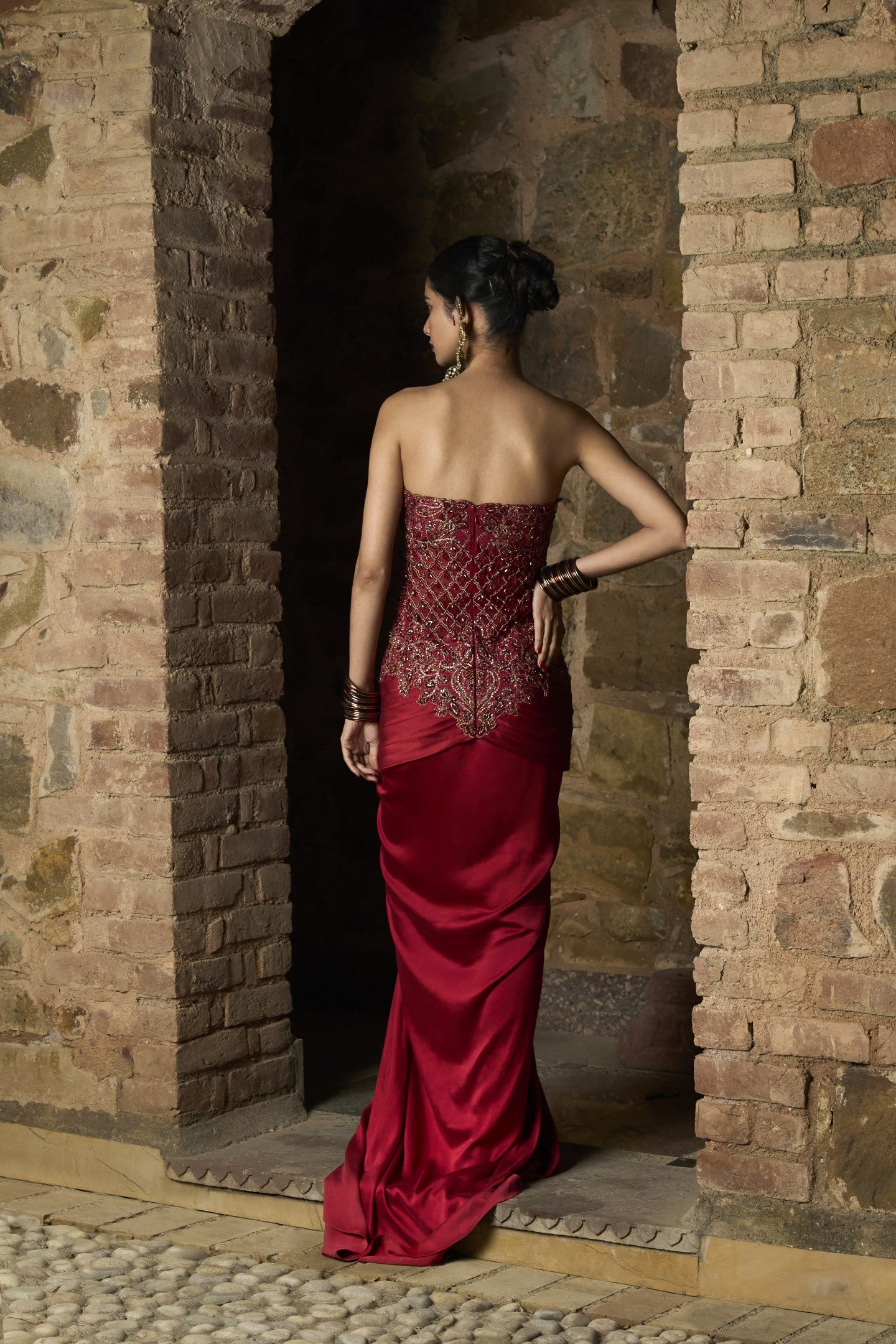 Strapless Drape  Gown