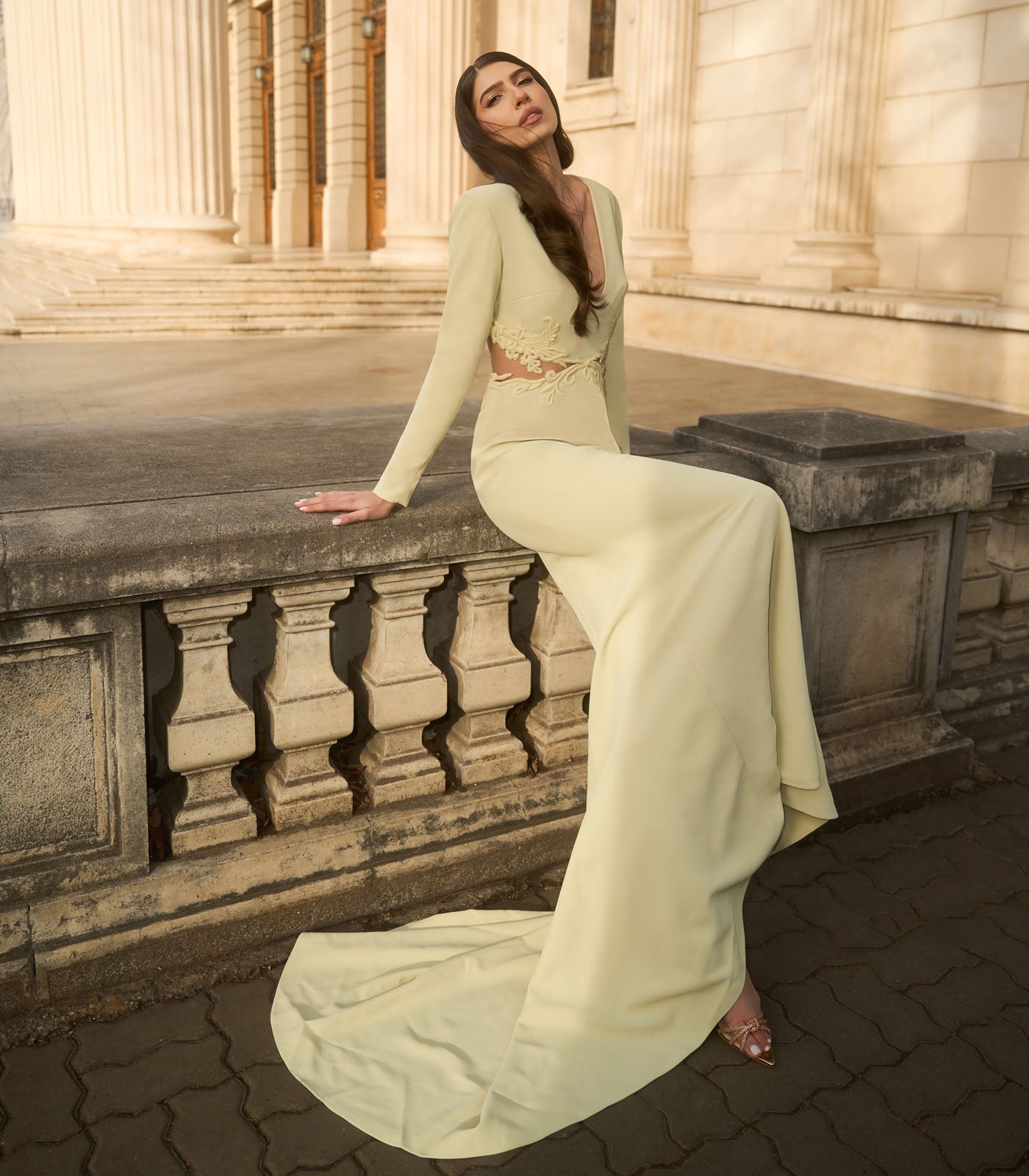 Classic Gown with Waist Cut Outs