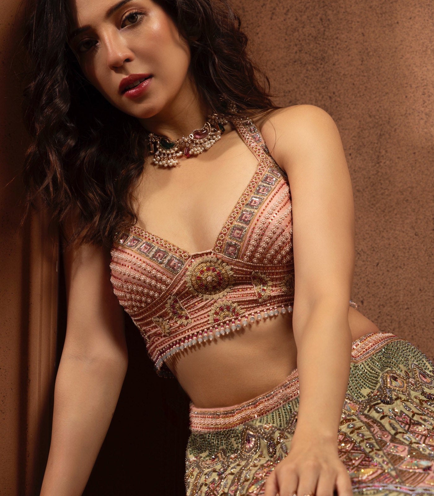 Barkha Singh spotted in our multicolor lehenga set