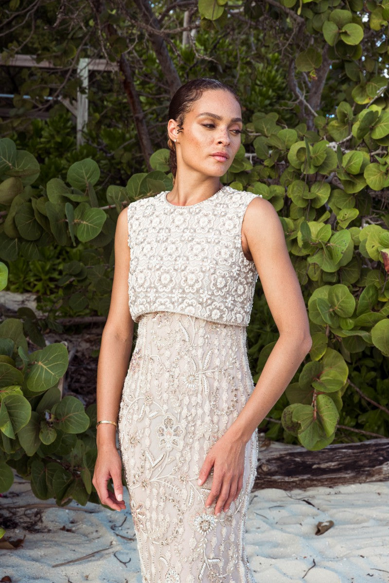 Embellished Column Gown