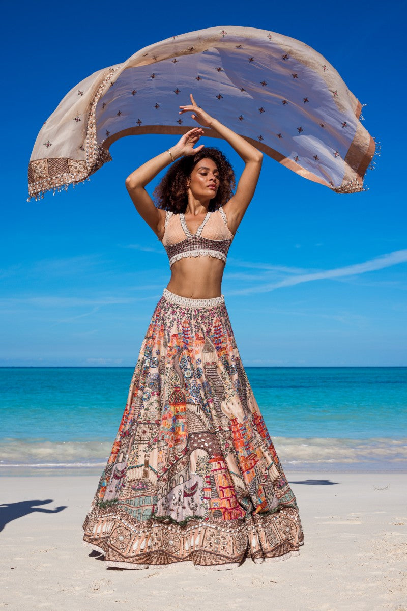Embroidered Motif Lehenga