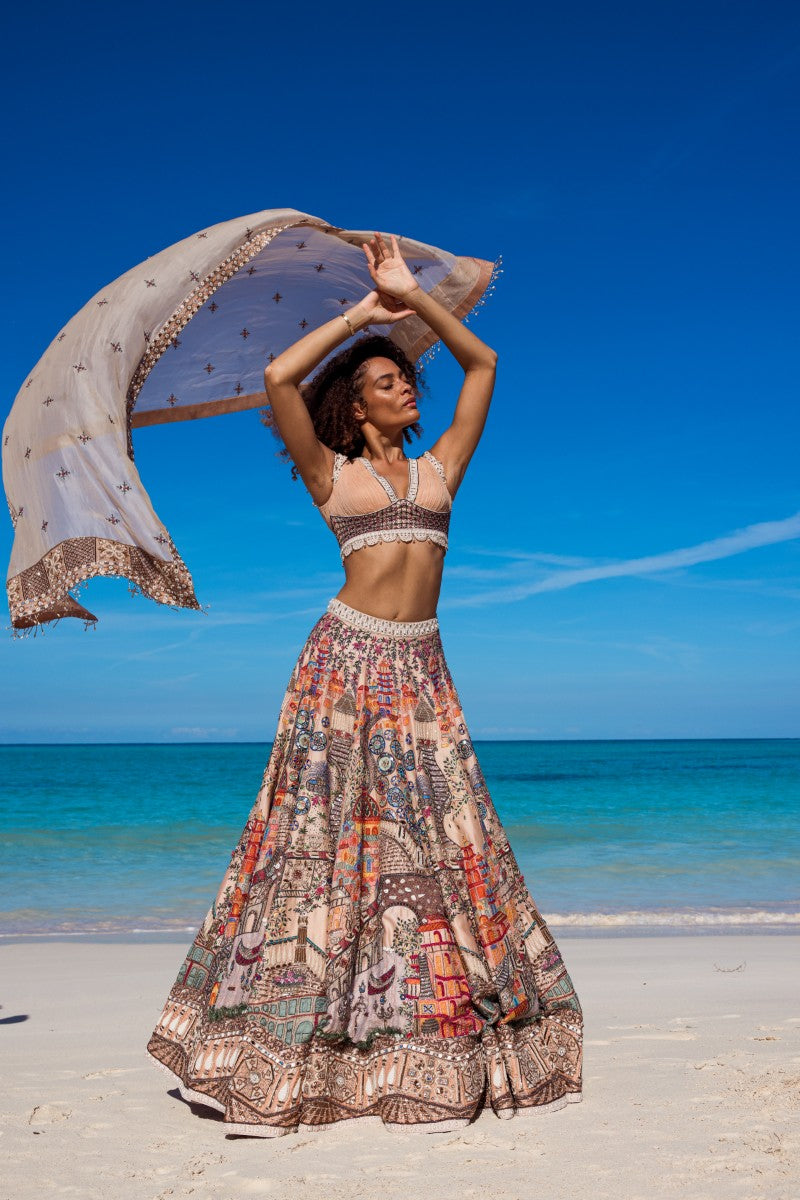 Embroidered Motif Lehenga