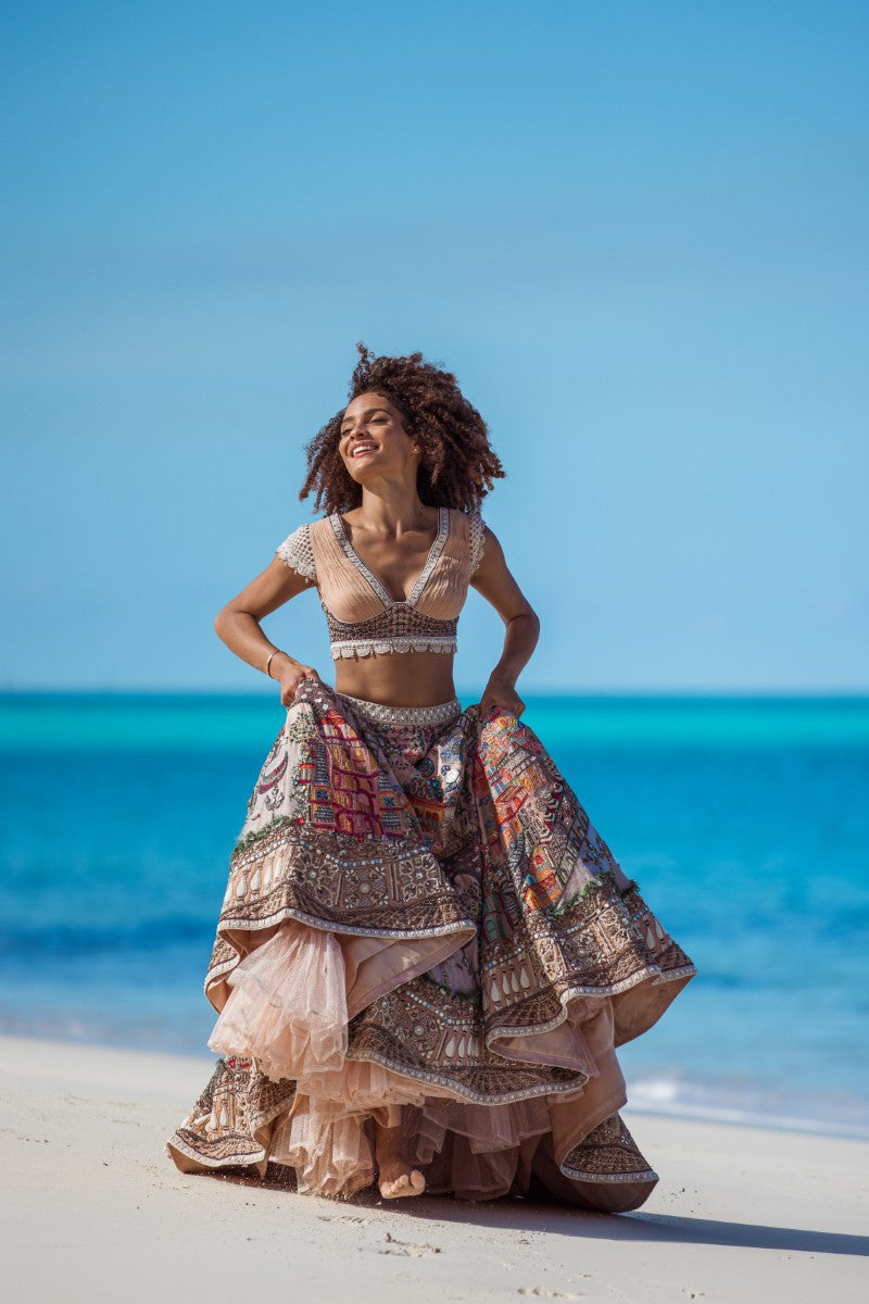 Embroidered Motif Lehenga