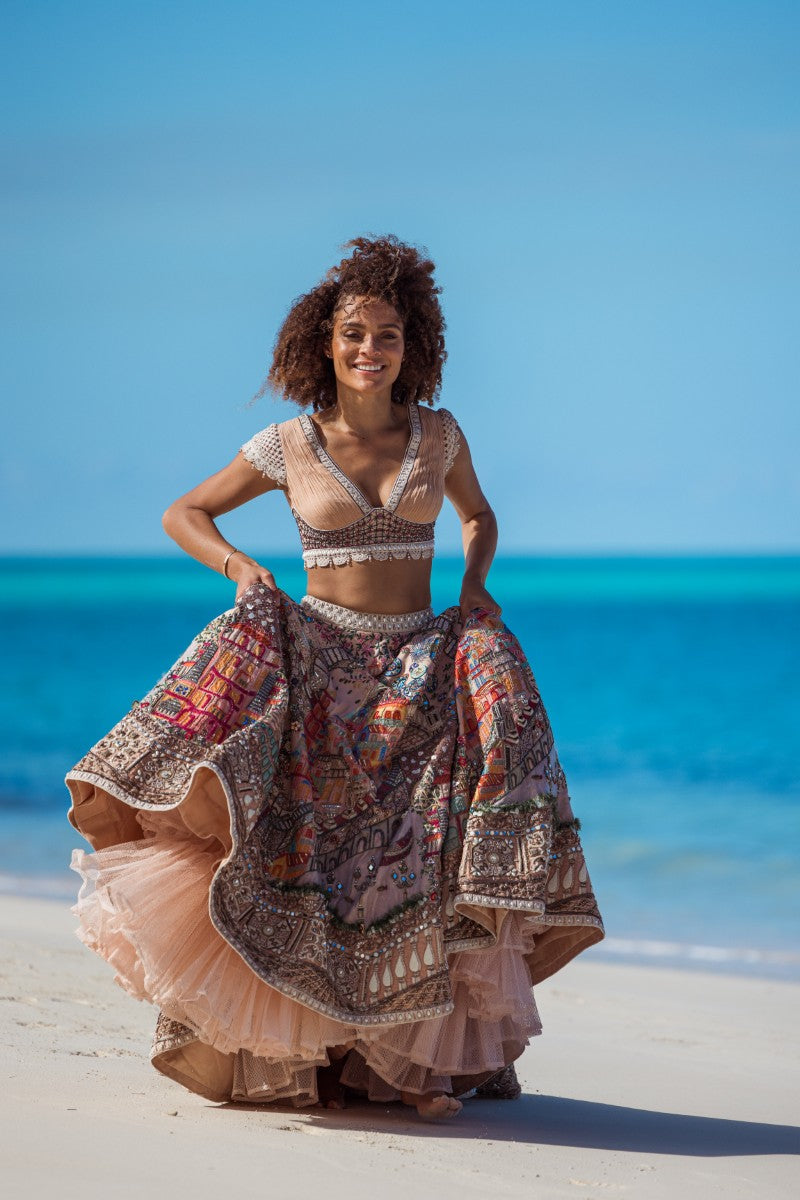 Embroidered Motif Lehenga