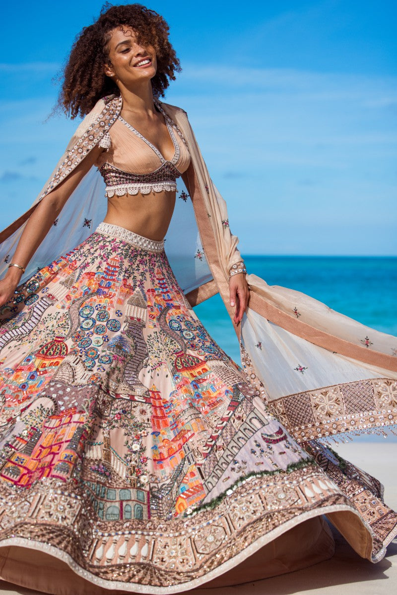 Embroidered Motif Lehenga