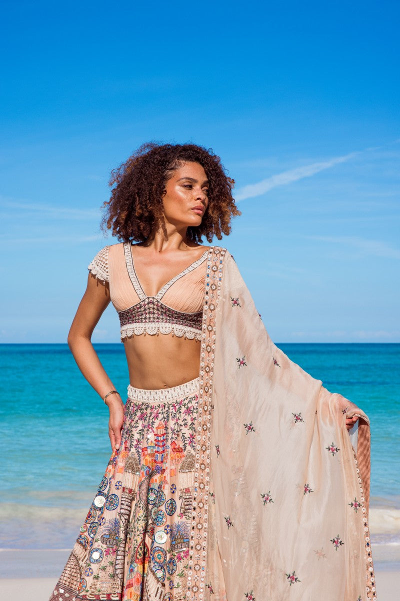 Embroidered Motif Lehenga