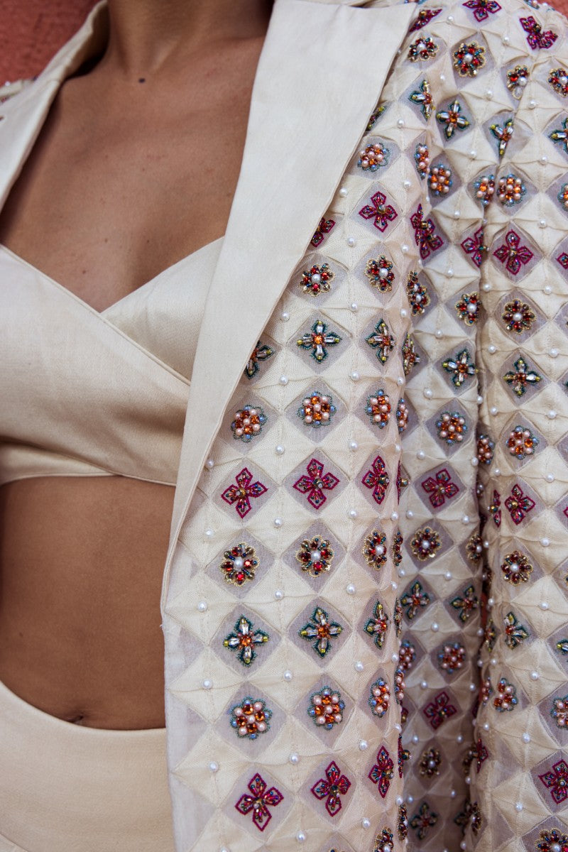 Embellished Jacket Set