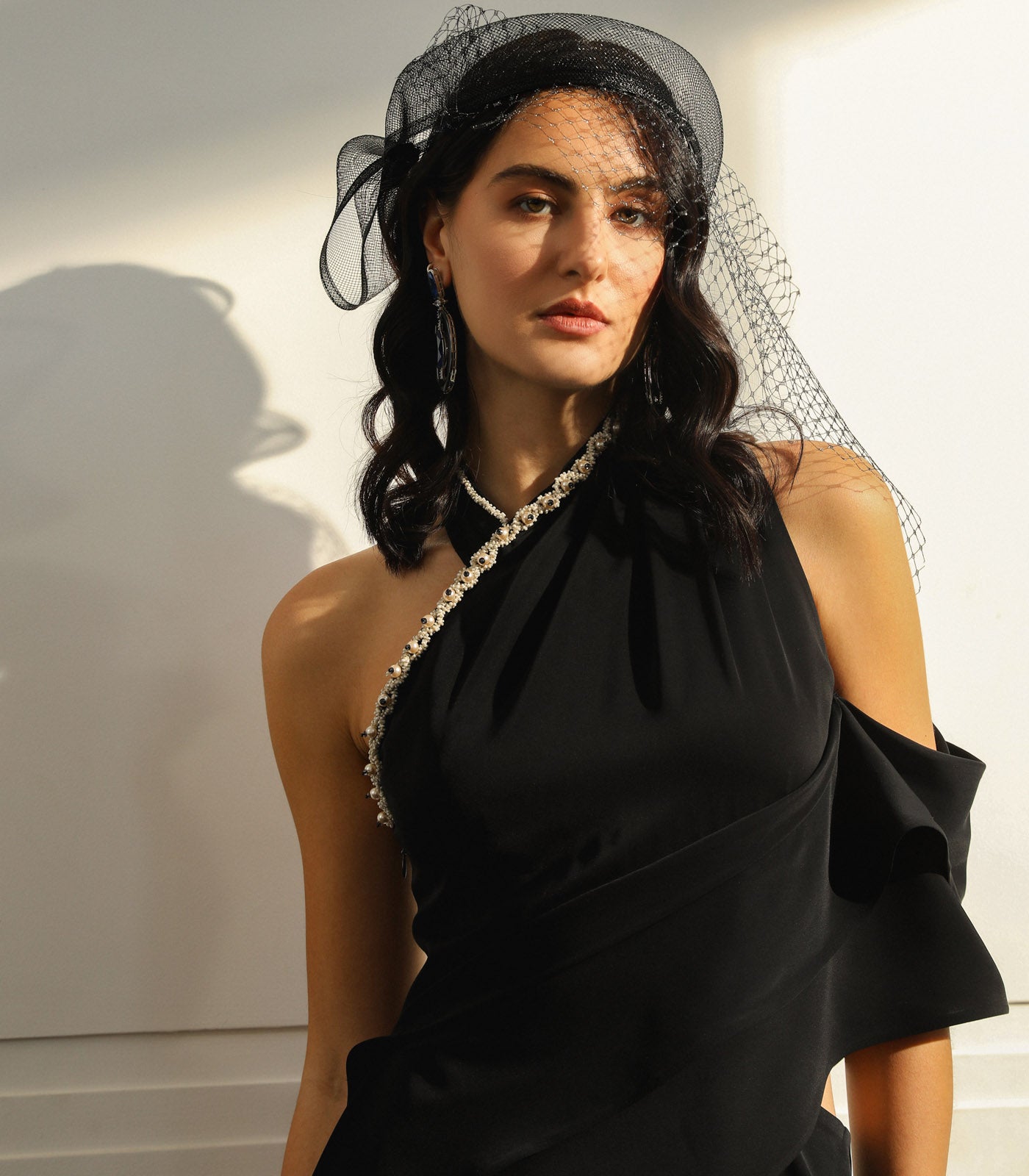 Cross Halter Draped Gown