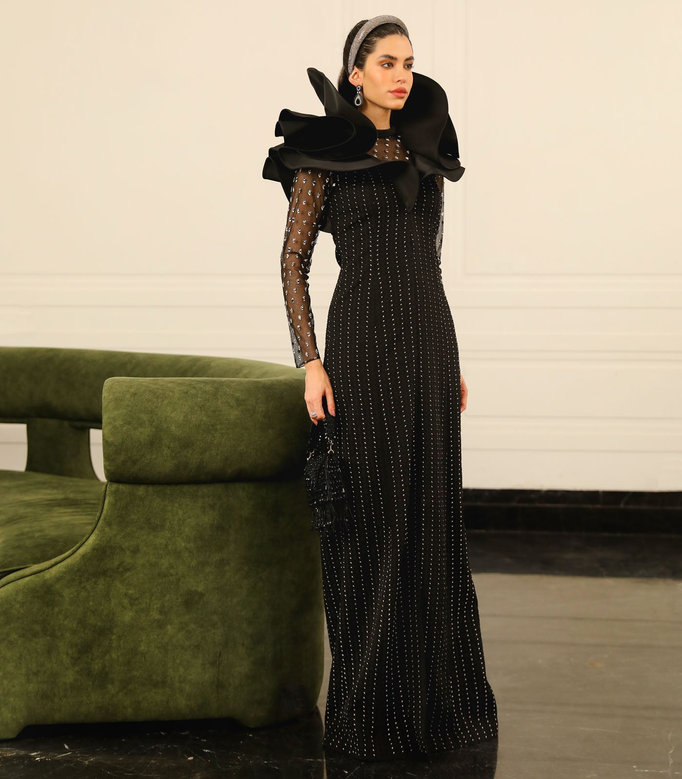 A-Line Draped Sheath Gown