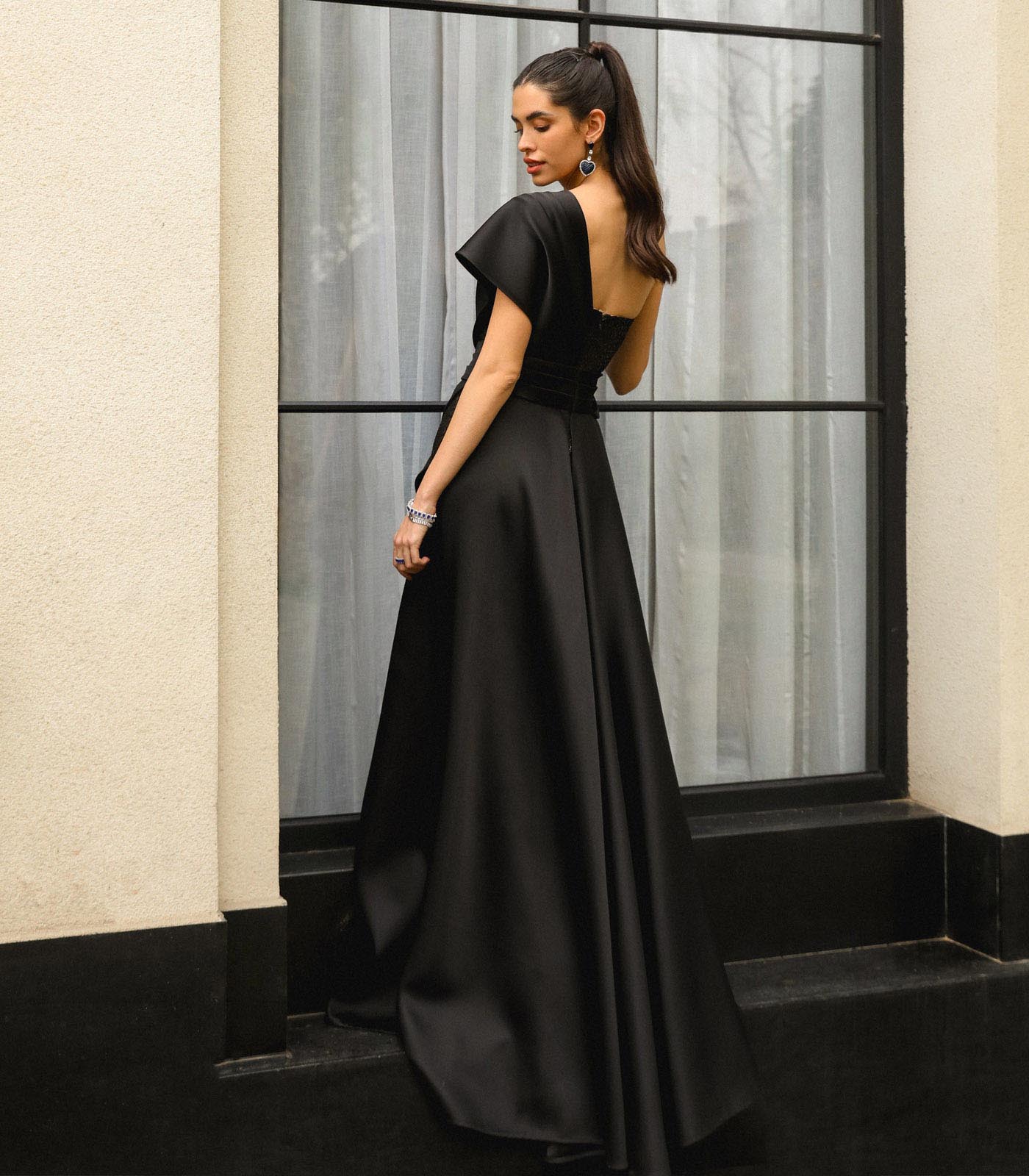 Semi Sheer Sheath Gown
