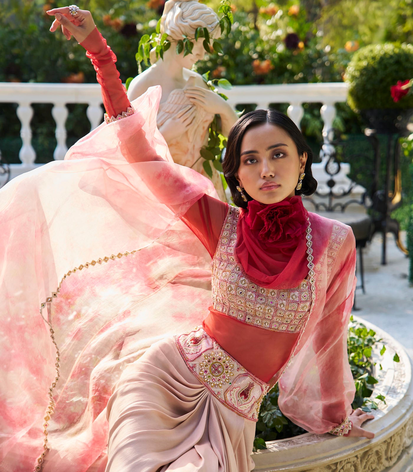 Drape Skirt Cape Set