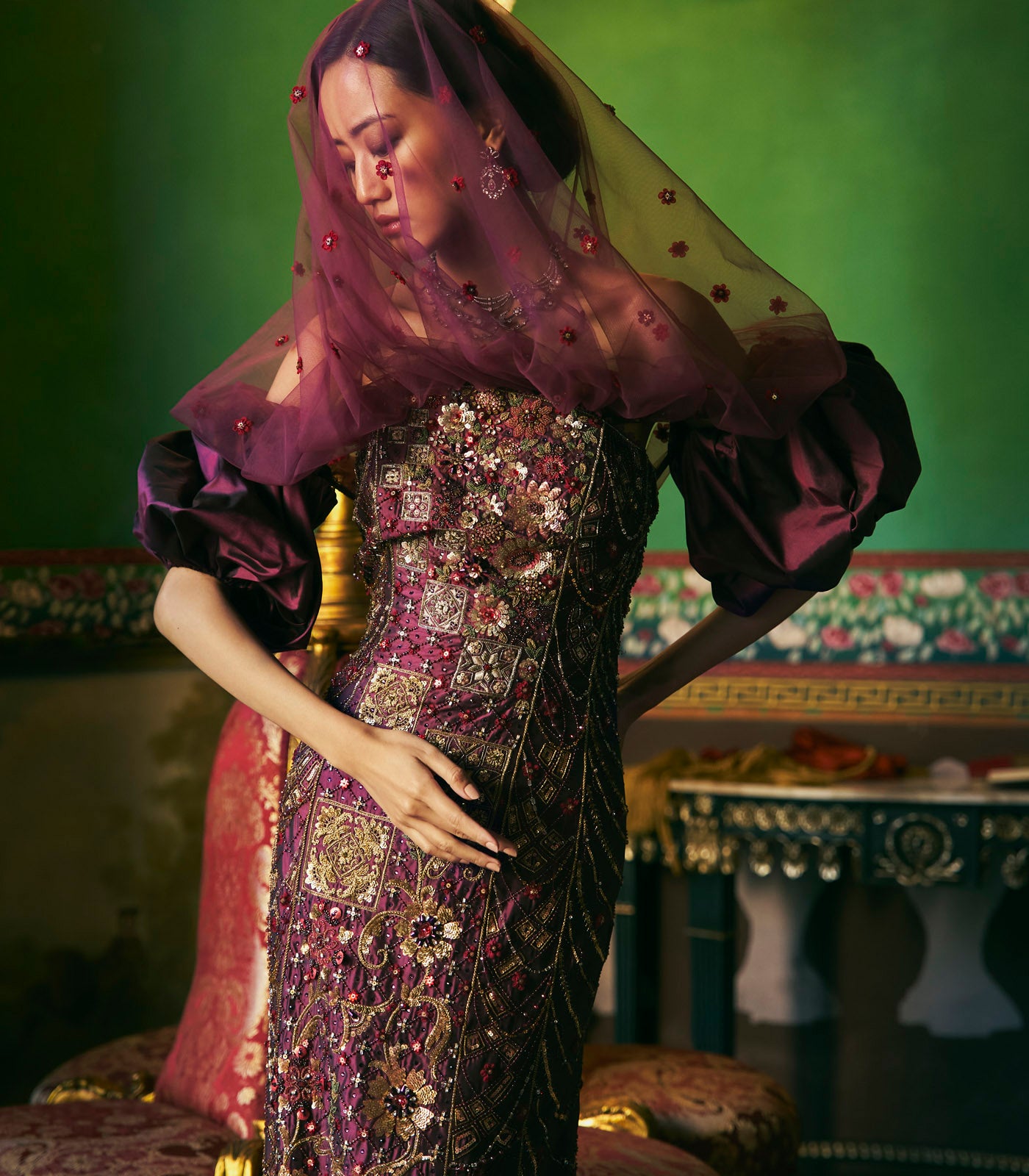 Embellished Corset Gown