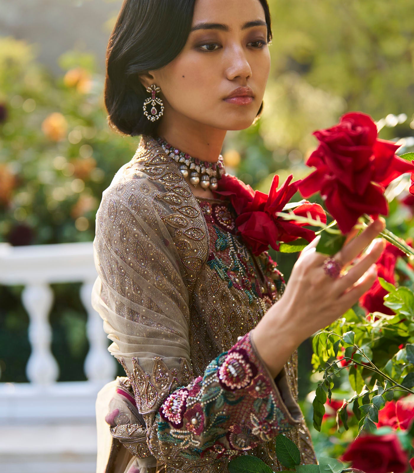 Grid Embroidered Kurta Set