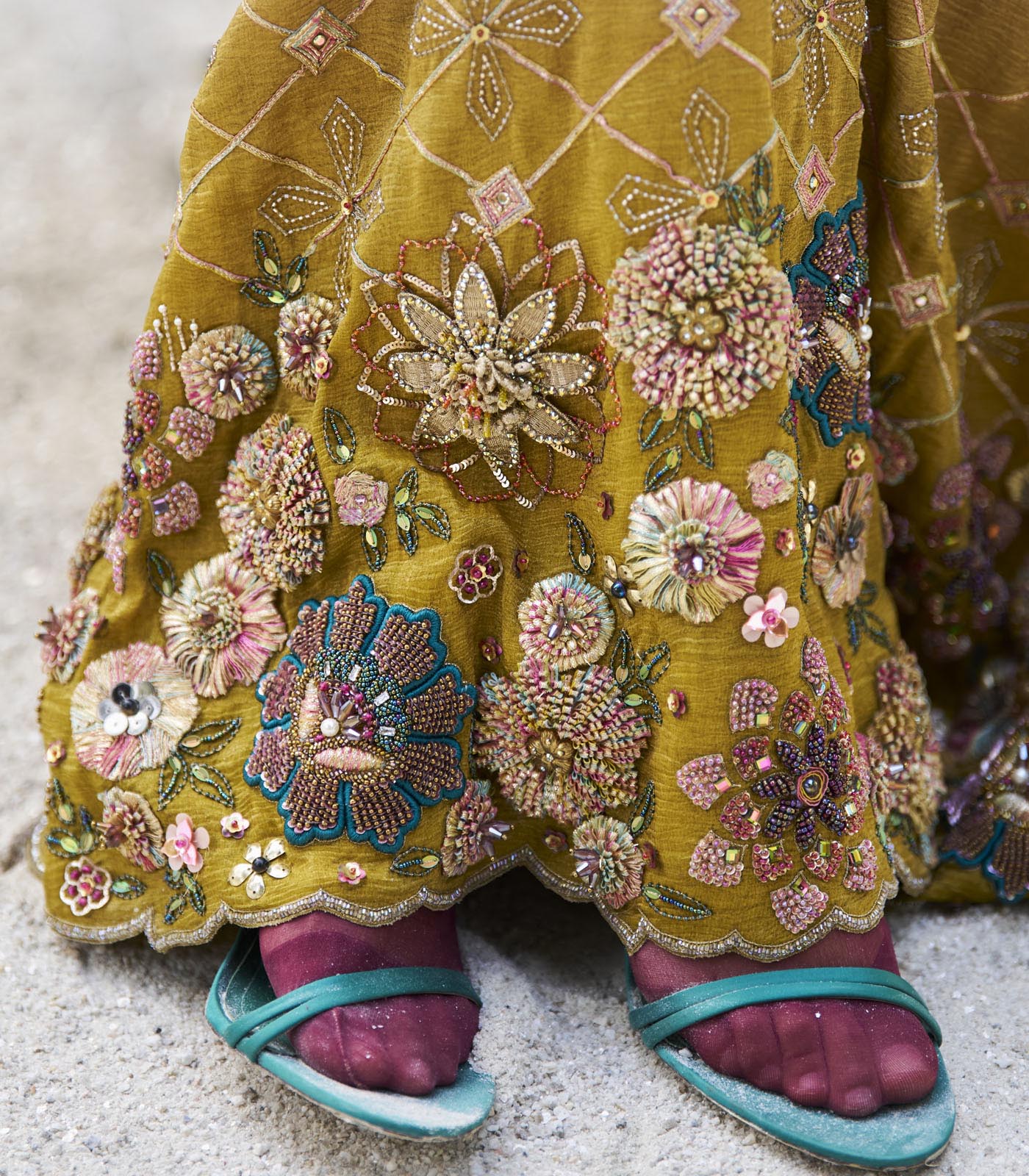 Geometric Grid Ombre Saree