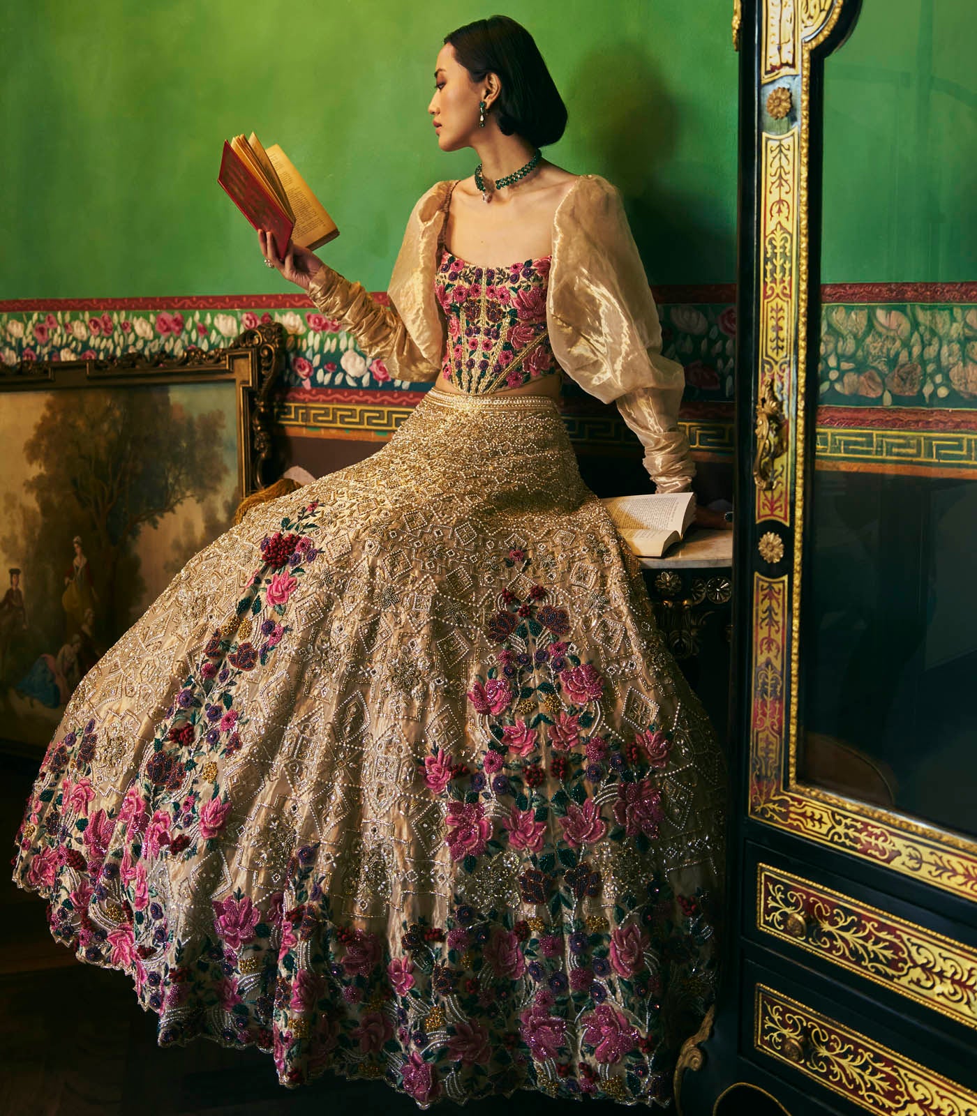 Corset Blouse Lehenga Set