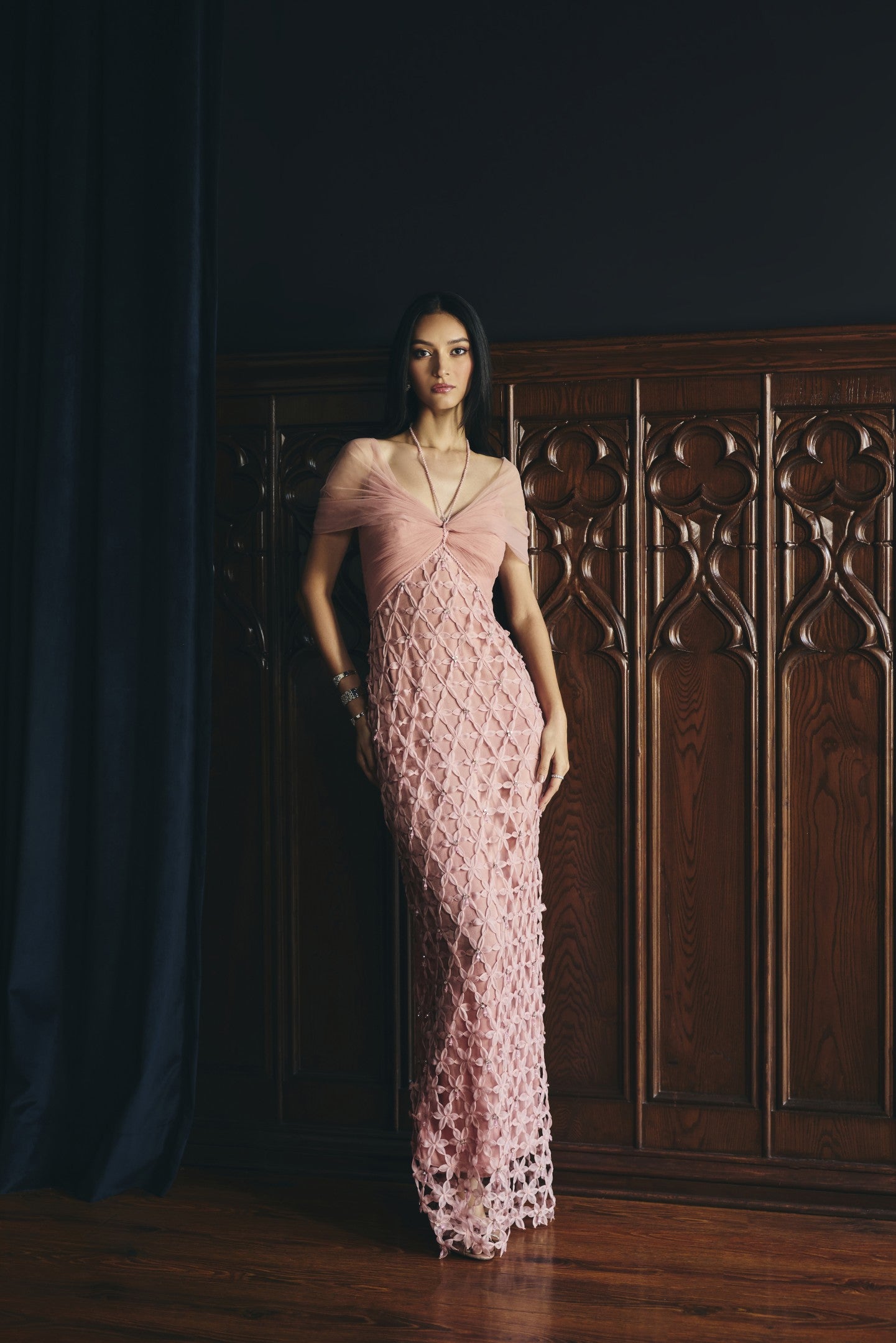 Sleek Lattice Gown