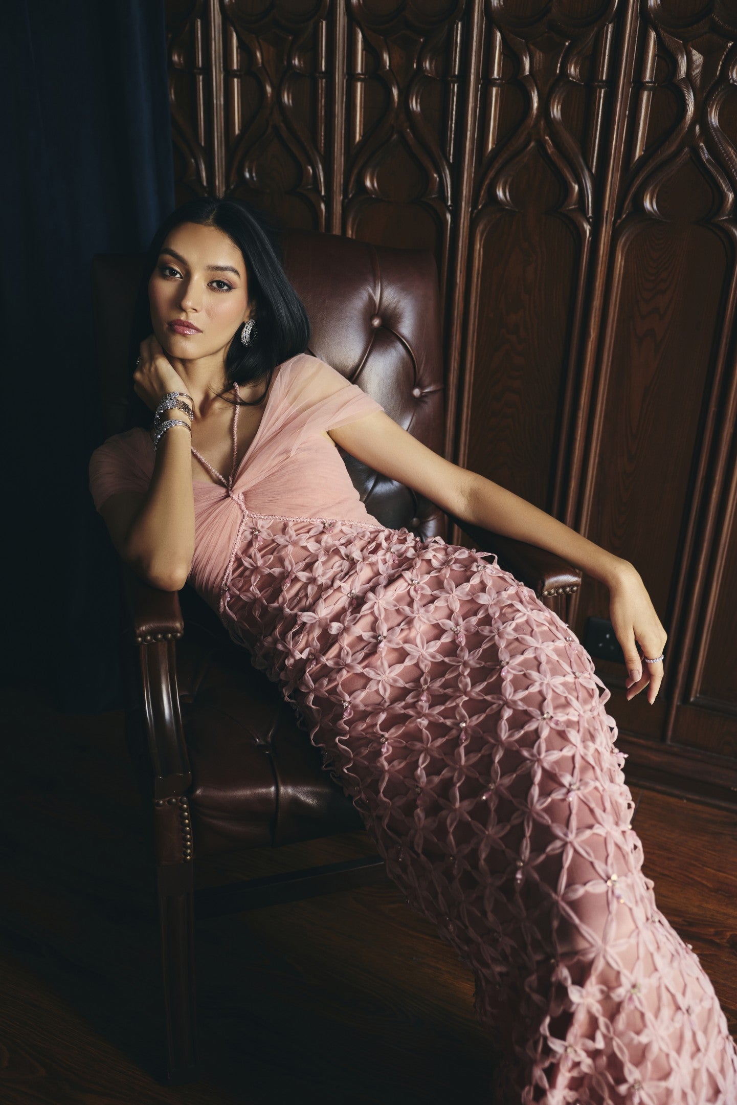 Sleek Lattice Gown