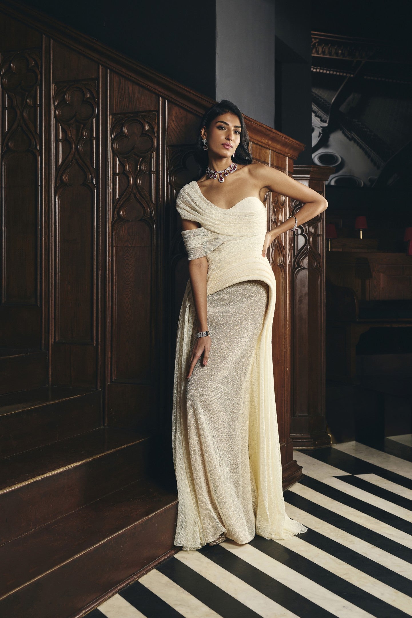 Cross Drape Gown