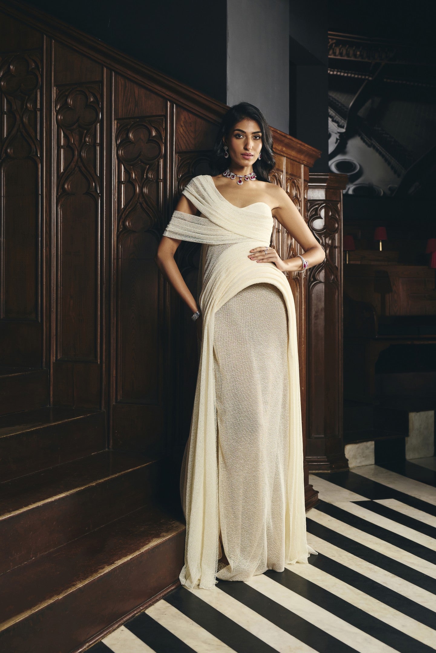 Cross Drape Gown