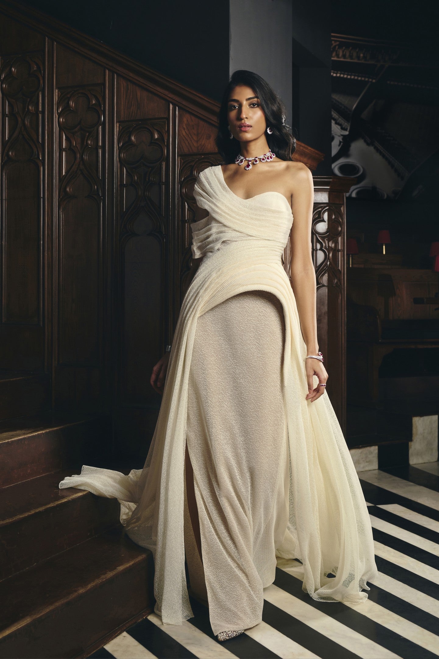Cross Drape Gown