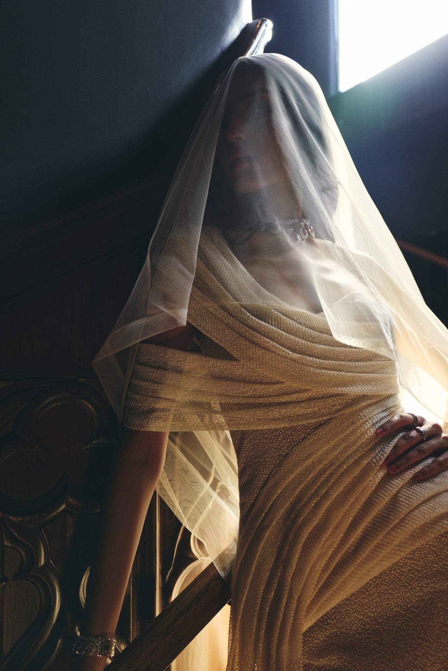 Cross Drape Gown