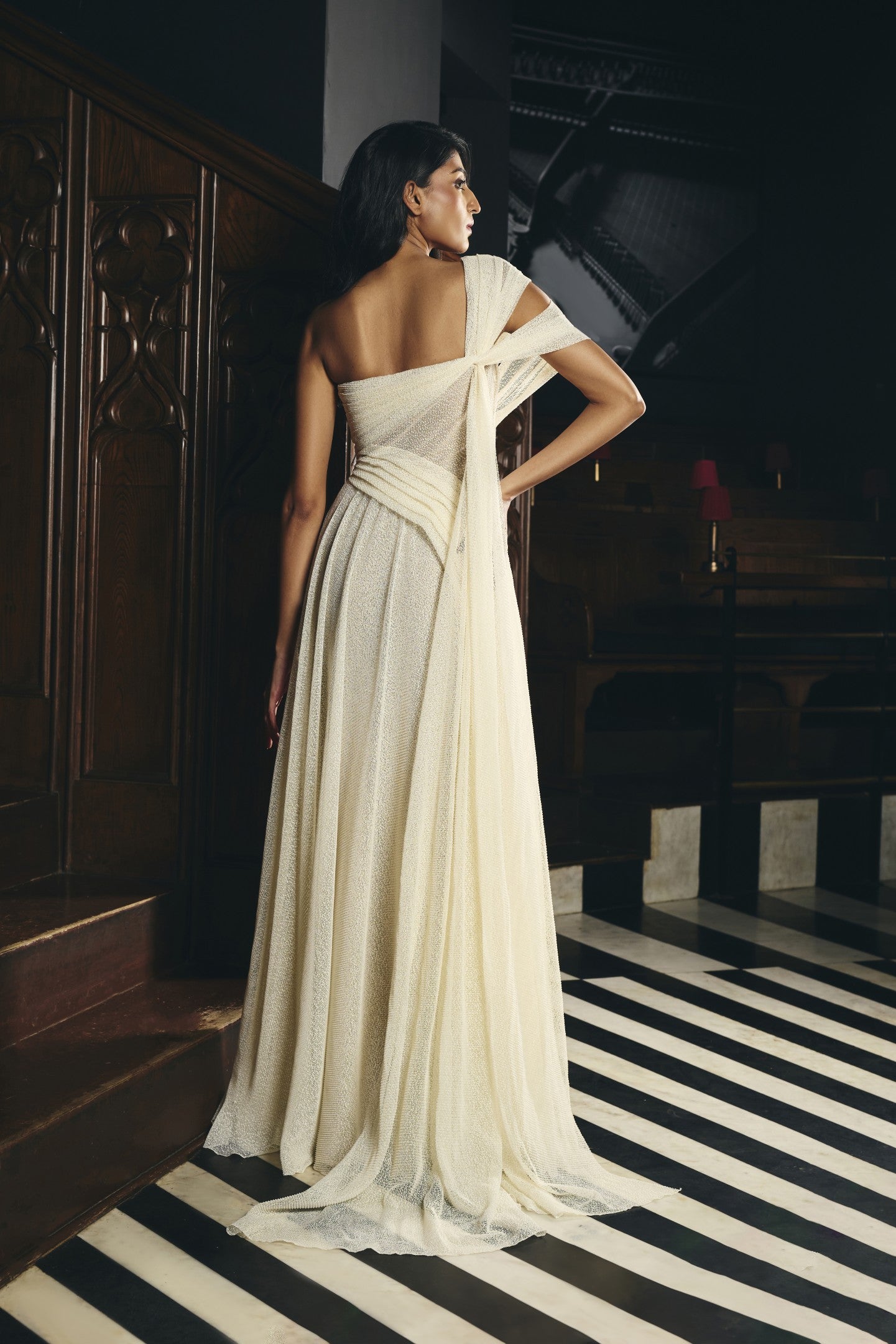 Cross Drape Gown