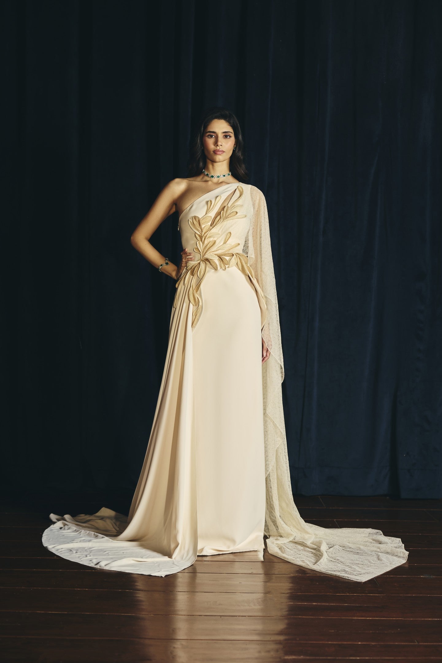 One Shoulder Sculpt Gown