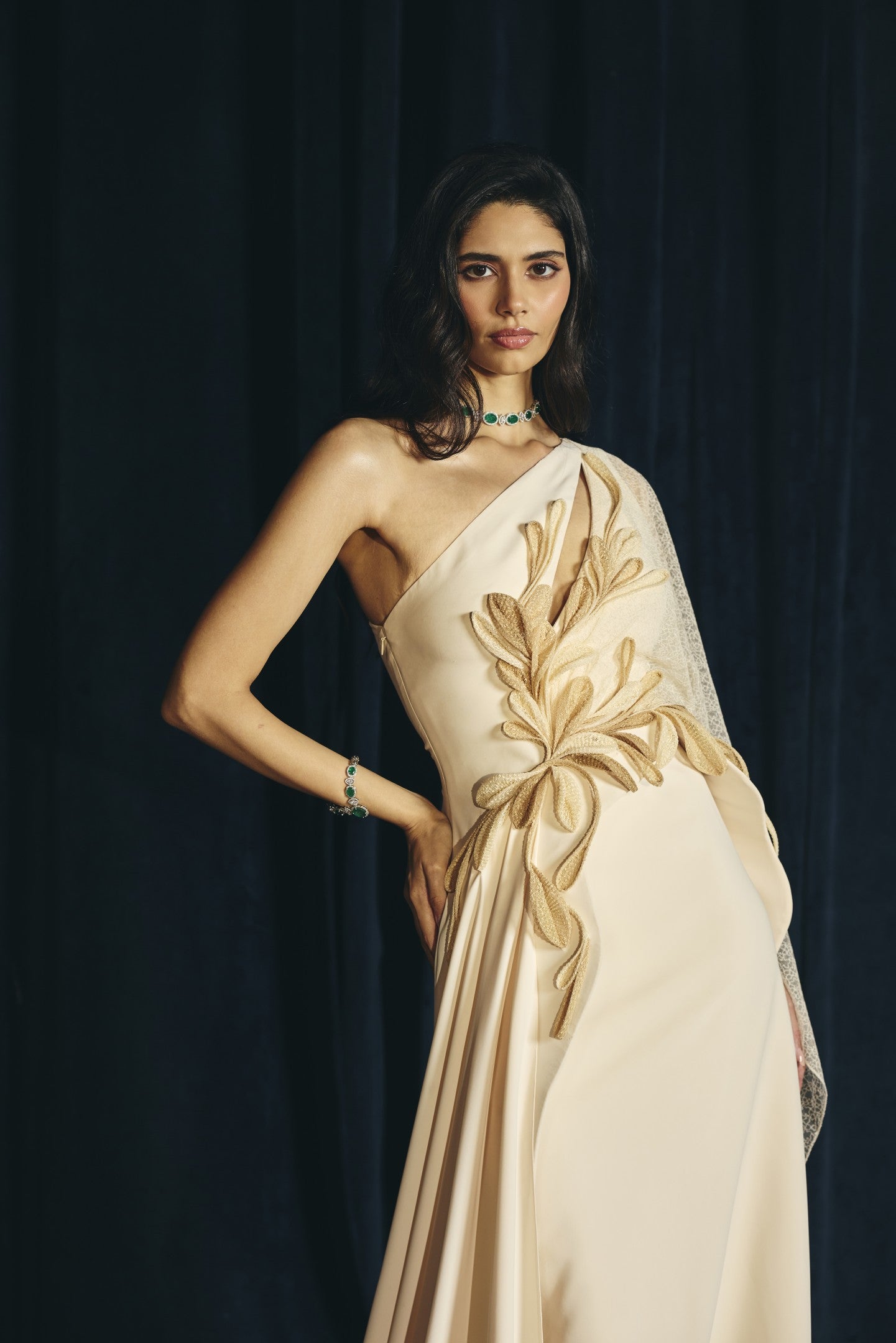 One Shoulder Sculpt Gown