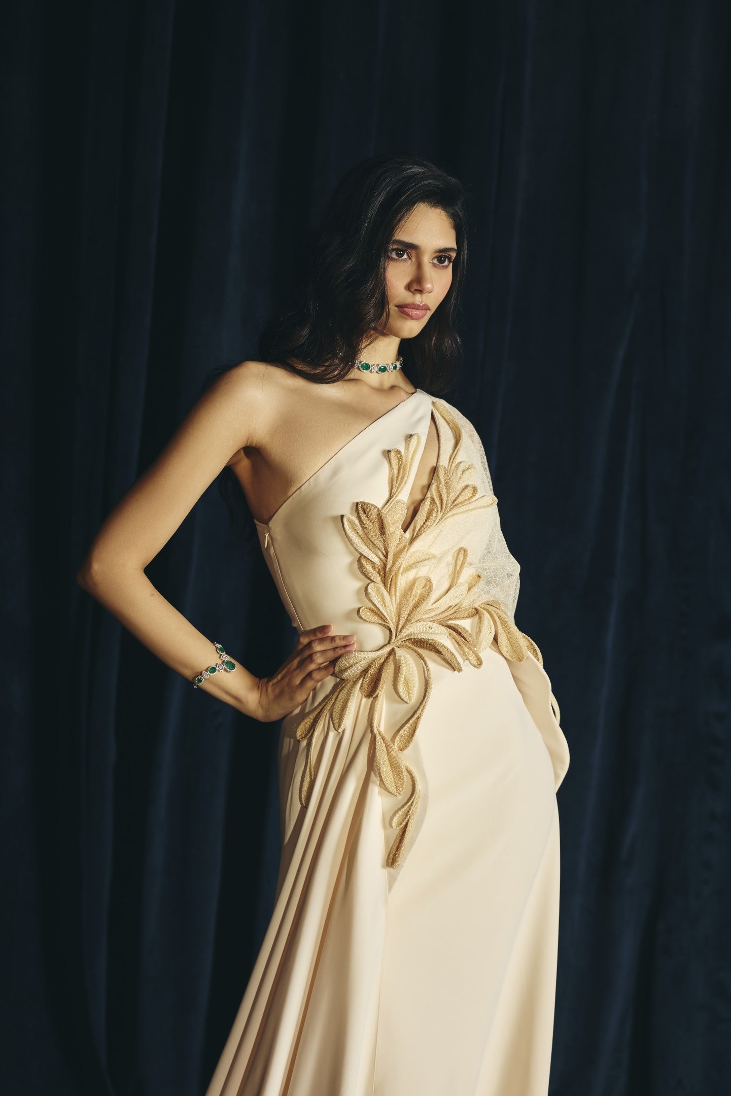 One Shoulder Sculpt Gown